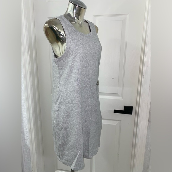 NWT express tank dress sleeveless crystal brooch detail Large petite grey - Picture 15 of 16